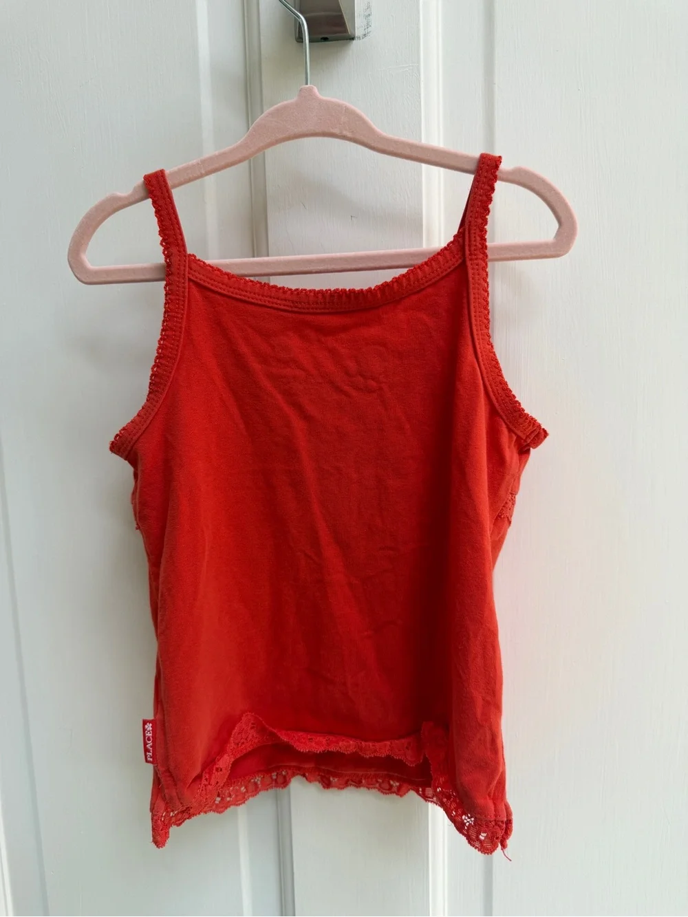 The Children's Place 4T Girls Red Lace-Trim Tank Top Blouse Shirt